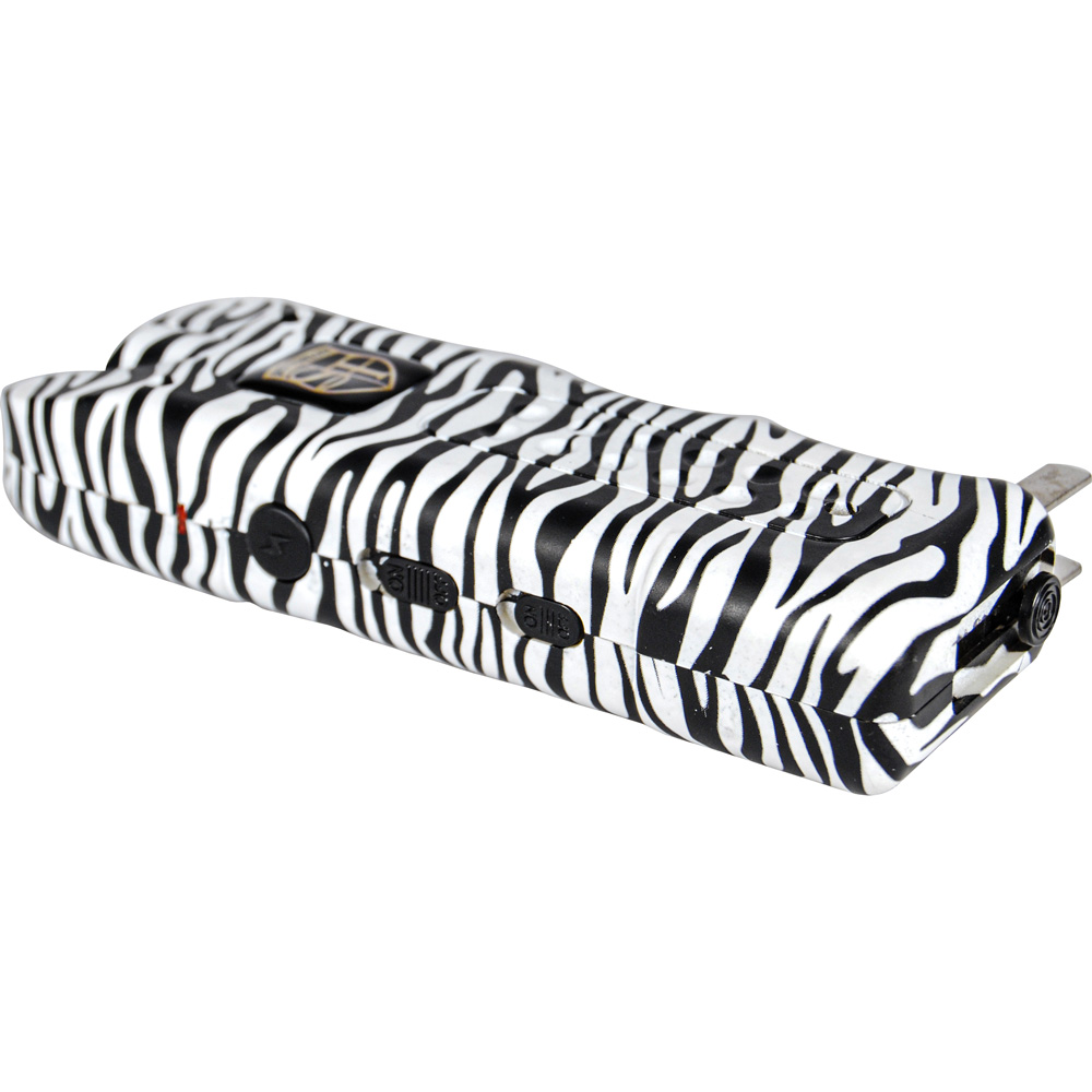 80,000,000 volt MultiGuard Stun Gun Alarm and Flashlight with Built in Charger Zebra view 2